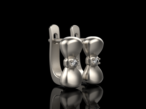 Bow earring model 883 3Dプリントモデル