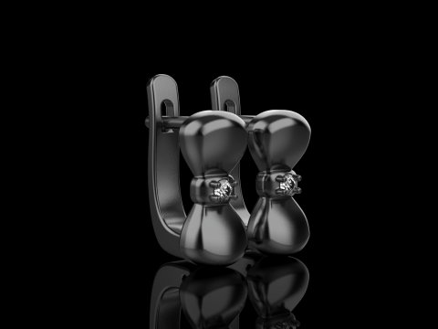 Bow earring model 883 3Dプリントモデル