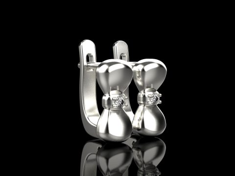 Bow earring model 883 3Dプリントモデル