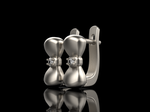 Bow earring model 883 3Dプリントモデル