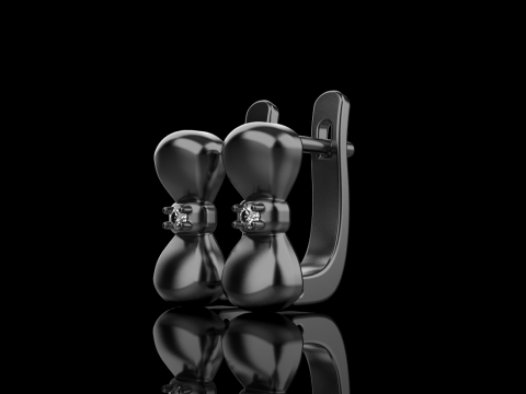 Bow earring model 883 3Dプリントモデル