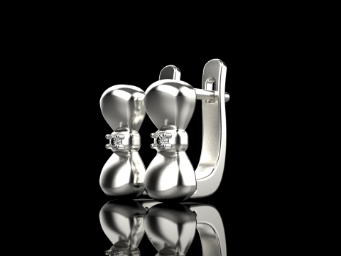 Bow earring model 883 3Dプリントモデル