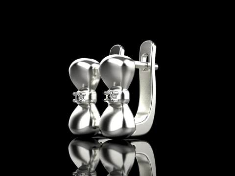 Bow earring model 883 3D Print Model