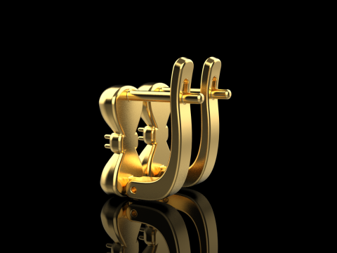 Bow earring model 883 3Dプリントモデル