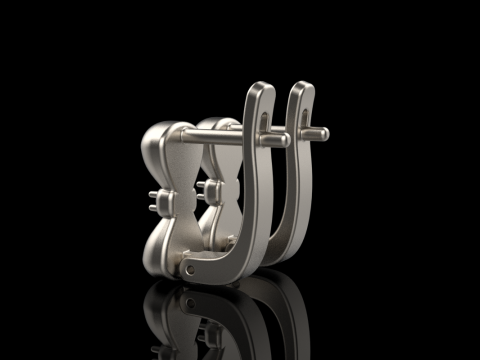 Bow earring model 883 3Dプリントモデル