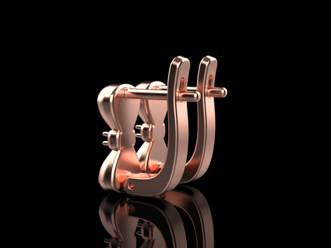 Bow earring model 883 3Dプリントモデル