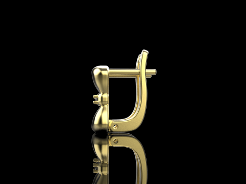 Bow earring model 883 3Dプリントモデル