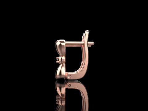 Bow earring model 883 3Dプリントモデル