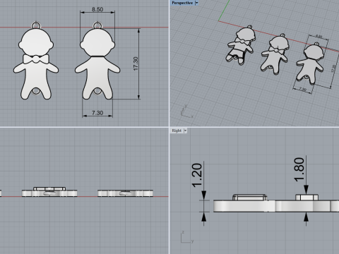 Family pendant boy model 882 Modelo de impresión 3D