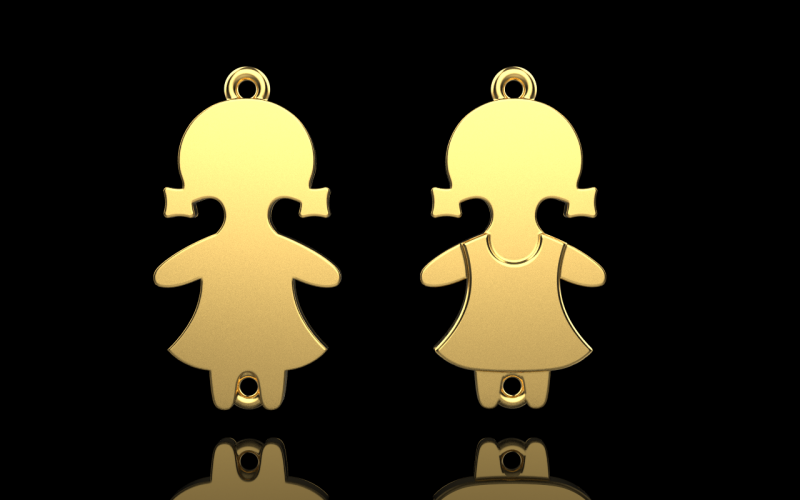 Family pendant girl model 881 3D Print Model .c4d .max .obj .3ds .fbx .stl .blend 