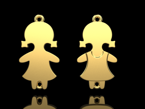 Family pendant girl model 881 Model do druku 3D
