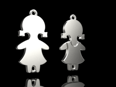 Family pendant girl model 881 3D Print Model
