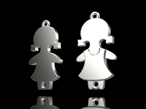 Family pendant girl model 881 3D Print Model