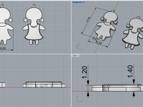 Family pendant girl model 881 3D Print Model