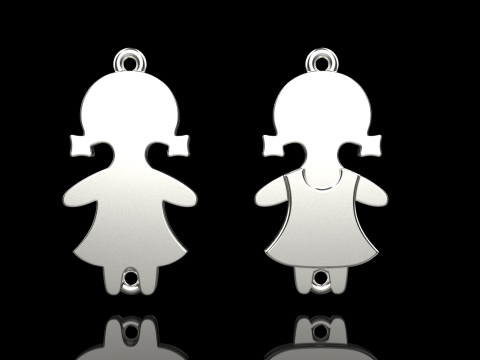 Family pendant girl model 881 3D Print Model