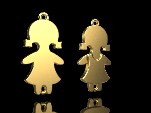Family pendant girl model 881 3D Print Model