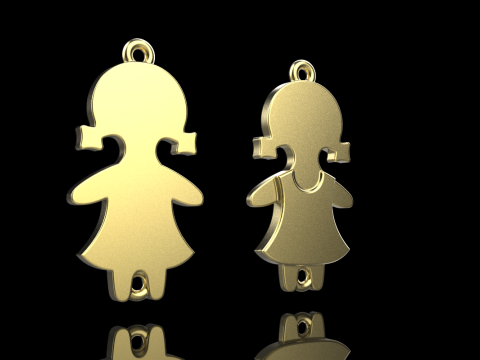 Family pendant girl model 881 3D Print Model