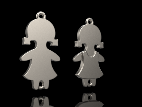 Family pendant girl model 881 3D Print Model