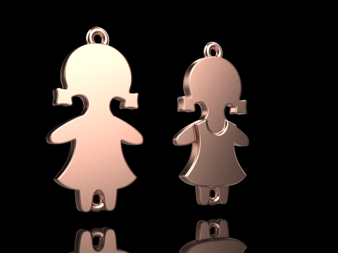 Family pendant girl model 881 3D Print Model