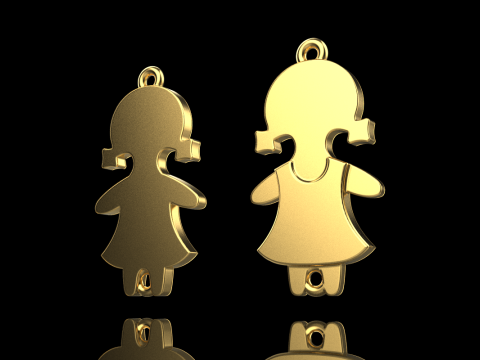 Family pendant girl model 881 3D Print Model