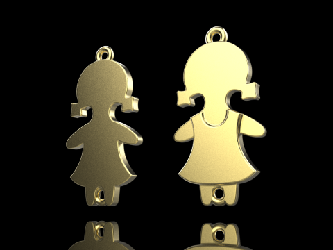 Family pendant girl model 881 3D Print Model