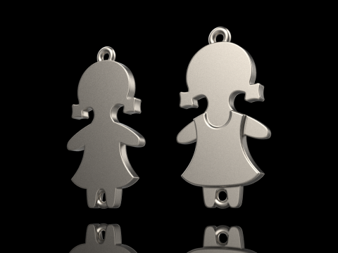 Family pendant girl model 881 3D Print Model