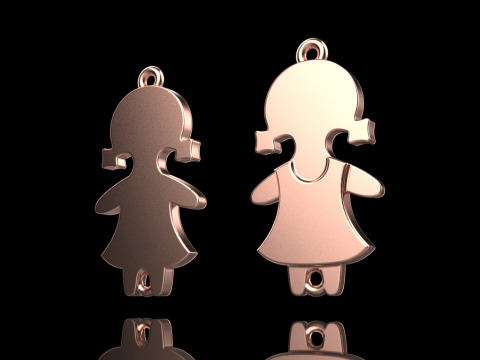 Family pendant girl model 881 3D Print Model