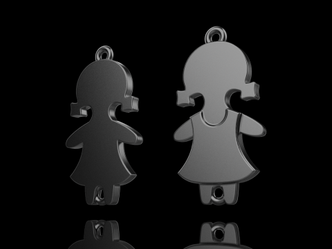 Family pendant girl model 881 3D Print Model