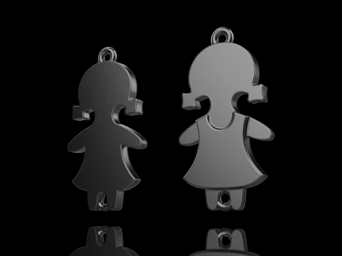 Family pendant girl model 881 3D Print Model