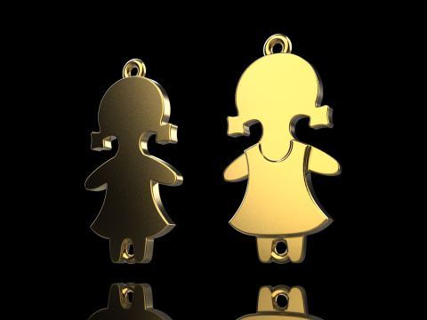 Family pendant girl model 881 3D Print Model