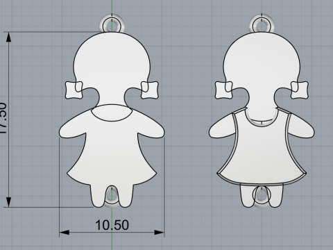 Family pendant girl model 881 3D Print Model
