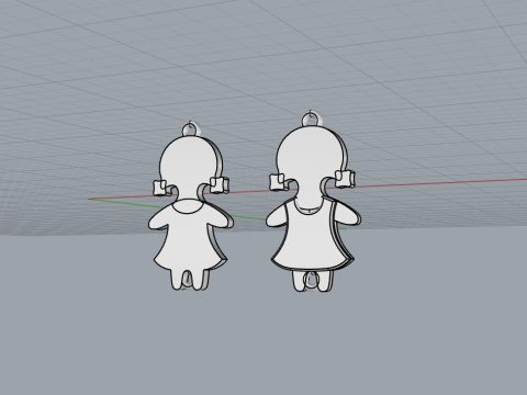 Family pendant girl model 881 3D Print Model