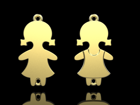 Family pendant girl model 881 3D Print Model