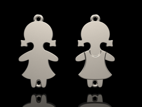 Family pendant girl model 881 3D Print Model