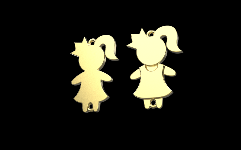 Family pendant girl model 880 3D 打印模型 .c4d .max .obj .3ds .fbx .stl .blend