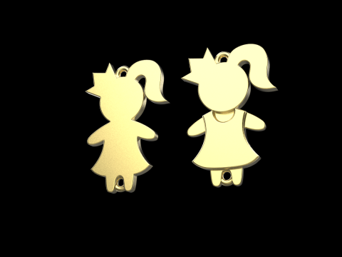 Family pendant girl model 880 Model do druku 3D