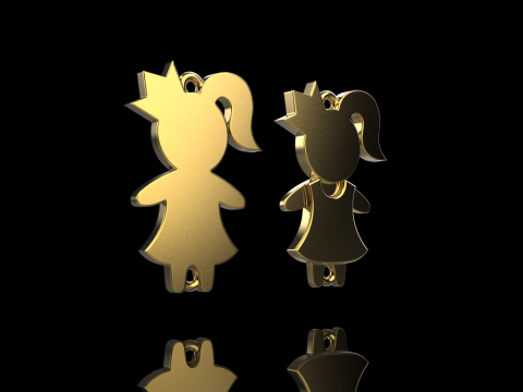 Family pendant girl model 880 3D 打印模型