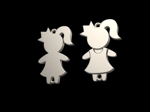 Family pendant girl model 880 3D Print Model