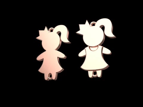 Family pendant girl model 880 3D Print Model