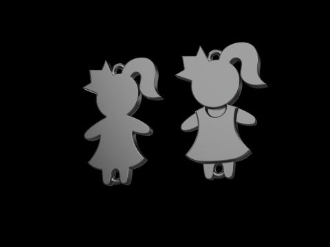 Family pendant girl model 880 3D 打印模型