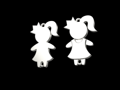 Family pendant girl model 880 3D 打印模型
