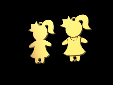 Family pendant girl model 880 3D 打印模型