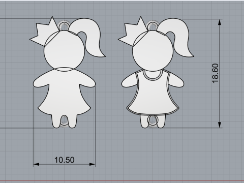 Family pendant girl model 880 3D 打印模型