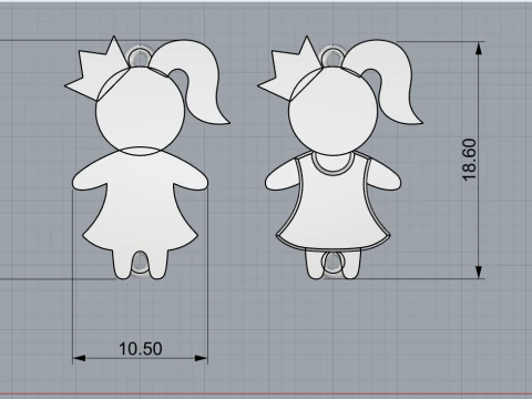 Family pendant girl model 880 3D Print Model