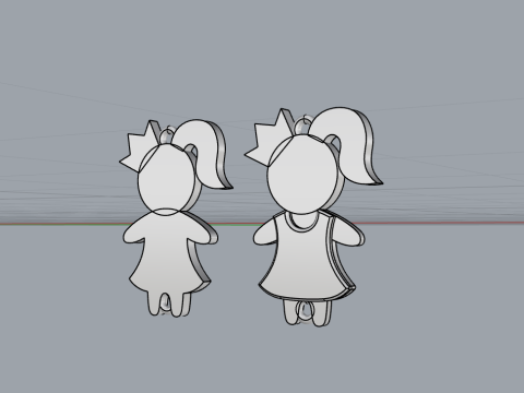 Family pendant girl model 880 3D 打印模型