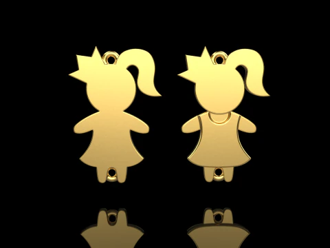 Family pendant girl model 880 3D Print Model