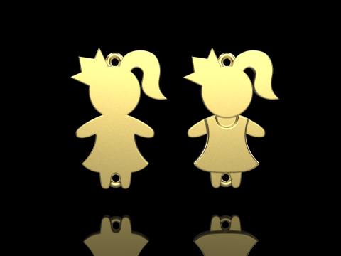 Family pendant girl model 880 3D 打印模型