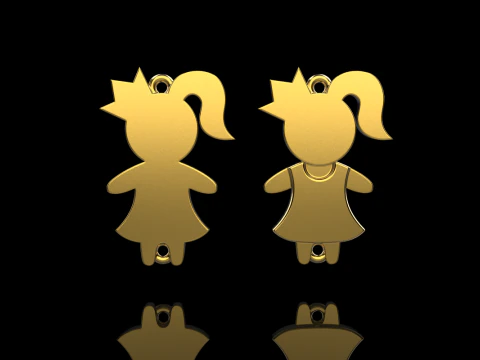 Family pendant girl model 880 3D Print Model
