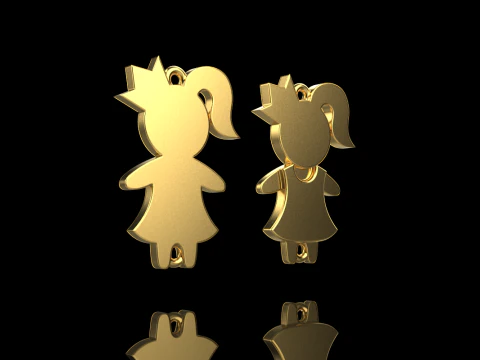 Family pendant girl model 880 3D Print Model