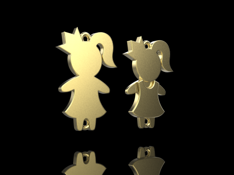 Family pendant girl model 880 3D 打印模型
